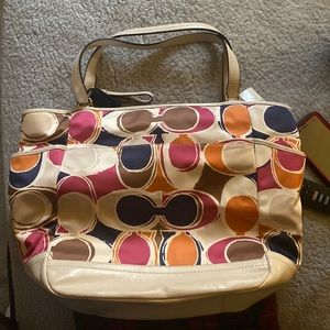 Multi colored coach purse